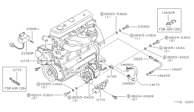 1983 Nissan 720 Pickup Adjusting Bar Diagram for 1171530W00