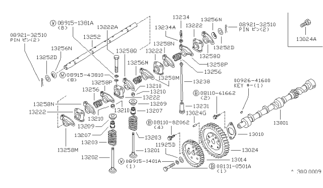 1980 Nissan 720 Pickup Nut-Lock Pivot Diagram for 13235U0100