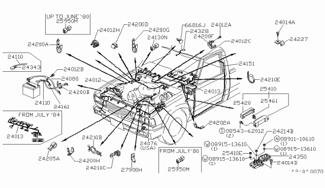 1983 Nissan 720 Pickup  Clip-Wiring Diagram for 2422289902