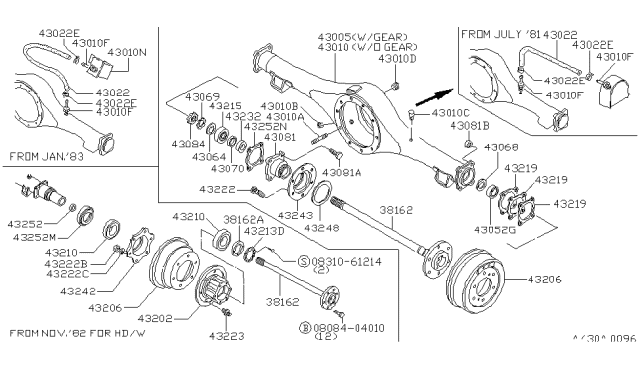 1984 Nissan 720 Pickup  BREATHER CONETOR Diagram for 38323C6010