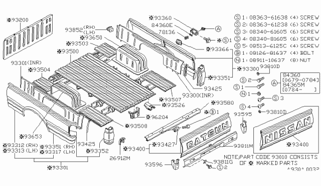 1984 Nissan 720 Pickup  Clip-Retaining Diagram for 8059021000