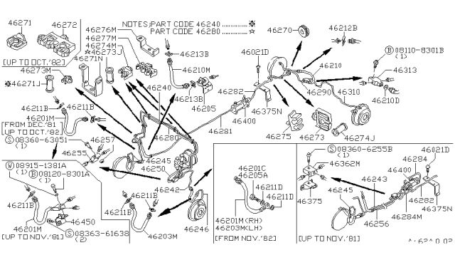 1982 Nissan 720 Pickup  Hose-Brake Diagram for 4621489918