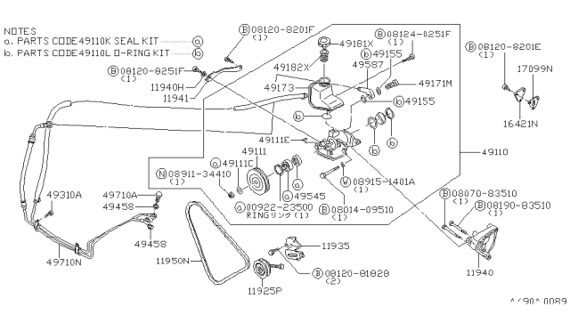 1983 Nissan 720 Pickup  Bolt Diagram for 0807083510