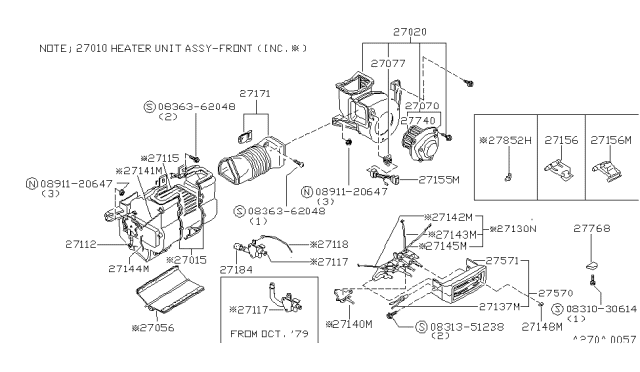 1983 Nissan 720 Pickup Control A/C Diagram for B751562W65