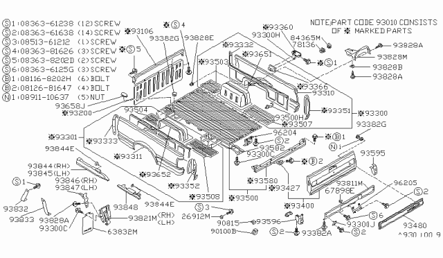 1984 Nissan 720 Pickup  Screw Diagram for 083638202D
