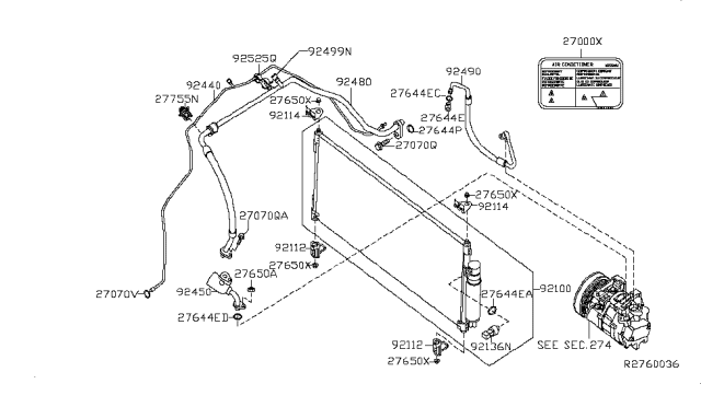 2007 Nissan Sentra Hose-Flexible, Low Diagram for 92480ET000