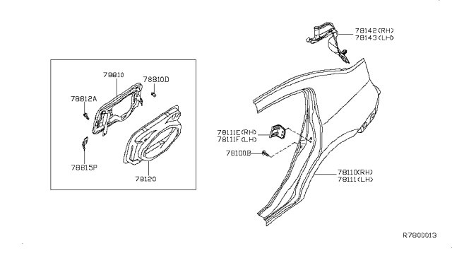 2007 Nissan Sentra  Fender-Rear, RH Diagram for G8100ET0MA