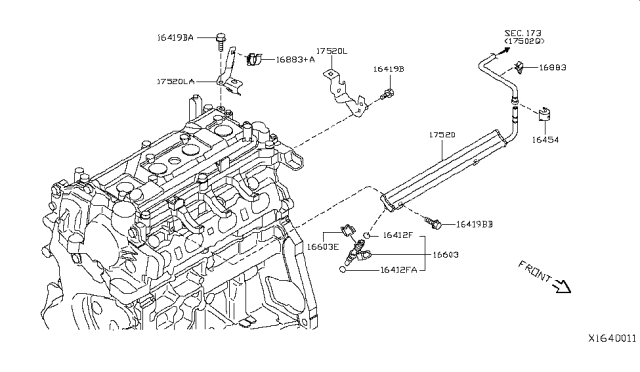 2008 Nissan Sentra  Bracket-Fuel Hose Diagram for 16264EN20C