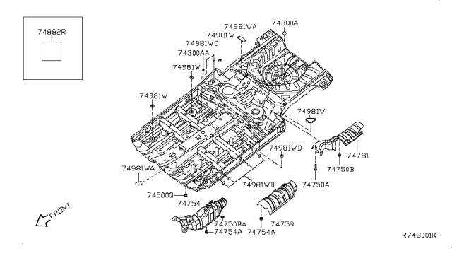 2007 Nissan Sentra Cover-Hole Diagram for 7484941L05