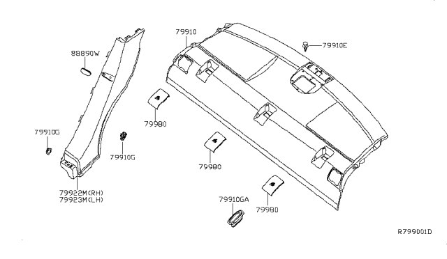 2010 Nissan Sentra Finisher-Seat Back, LH Diagram for 79921ET000