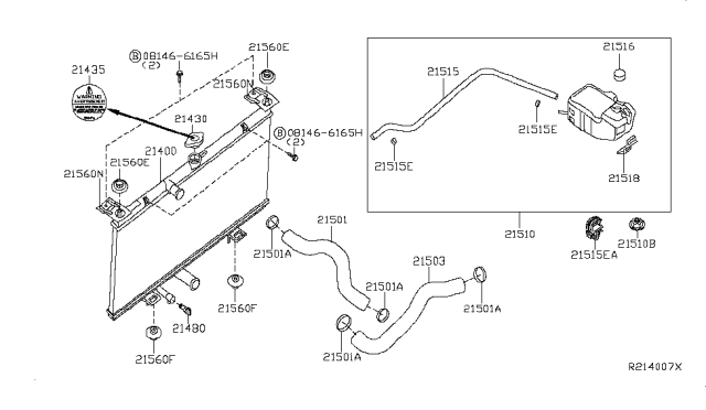 2012 Nissan Sentra Clamp-Hose Diagram for 0155800721
