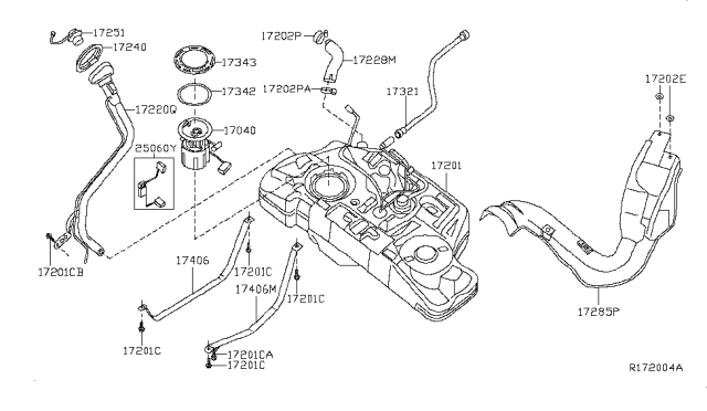 2010 Nissan Sentra  Protector-Fuel Tank Diagram for 17285ZJ60A