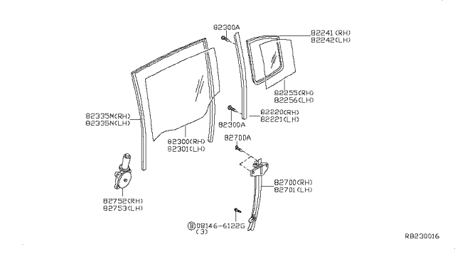 2009 Nissan Sentra  Weatherstrip-Rear Corner, RH Diagram for 82272ET00A
