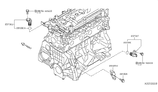 2008 Nissan Sentra  CAMSHAFT Position Sensor Diagram for 23731EN22A