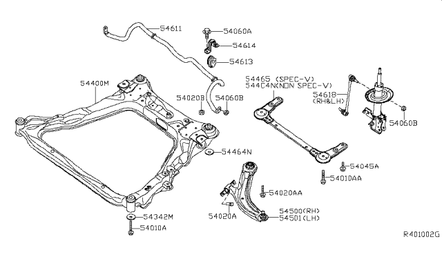 2011 Nissan Sentra  Nut Diagram for 545888H30B