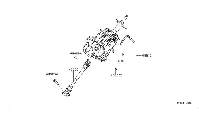 2009 Nissan Sentra  Joint-Steering Lower Diagram for 48080ET00A