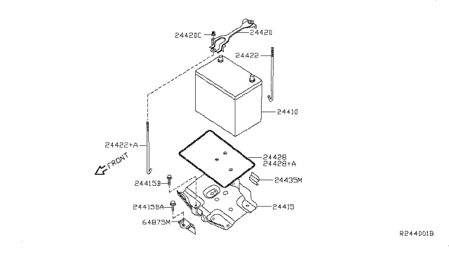 2007 Nissan Sentra  Bracket-Battery Support Diagram for 64163ET80A