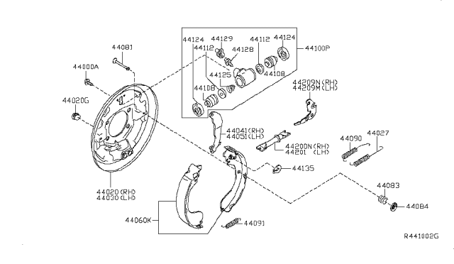 2010 Nissan Sentra  Lever ADJUSTER Diagram for 44040CY001