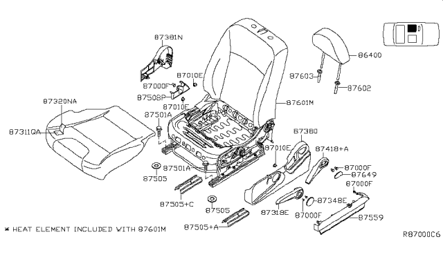 2009 Nissan Sentra  Cover-Seat Slide Diagram for 87508ET001