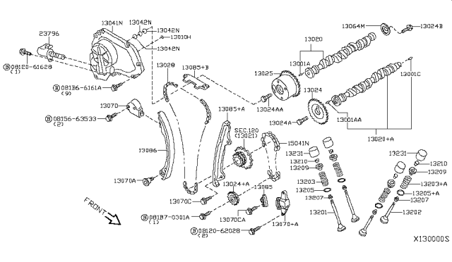 2008 Nissan Sentra  Chain-CAMSHAFT Diagram for 13028CK80A