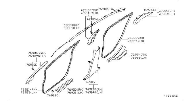 2007 Nissan Sentra  Plate-Kicking, Rear RH Diagram for 769B6ET000