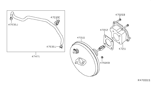 2011 Nissan Sentra Hose-Booster Diagram for 47470ET000