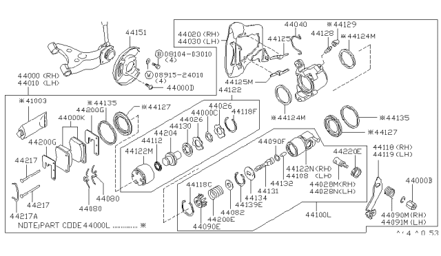 1982 Nissan 280ZX  Pin Diagram for 44140N9500