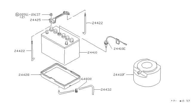 1982 Nissan 280ZX Rod Battery Diagram for 2442589903