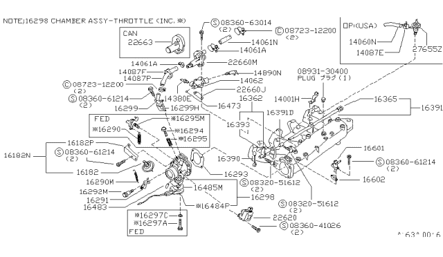 1981 Nissan 280ZX Screw Diagram for 0836061214