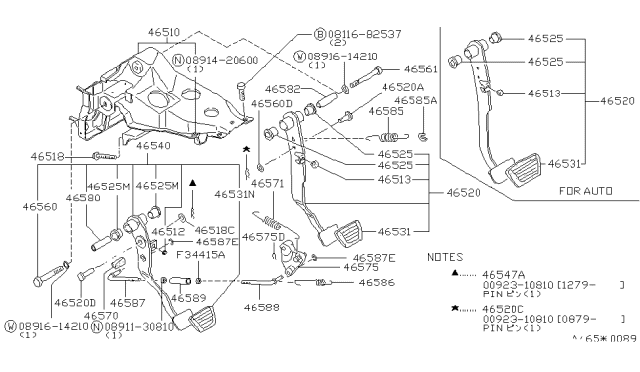 1979 Nissan 280ZX  Snap Pin Diagram for 0092310810