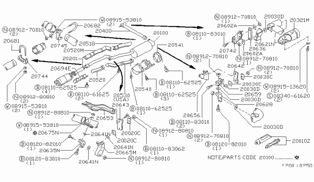 1980 Nissan 280ZX  Bolt Diagram for 0811061625