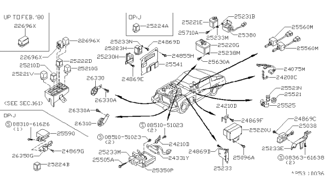 1981 Nissan 280ZX  Screw Diagram for 0831061626