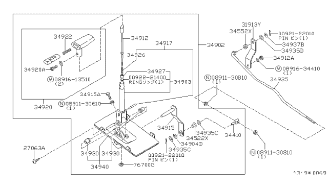 1982 Nissan 280ZX  COTTER Pin Diagram for 0092122010