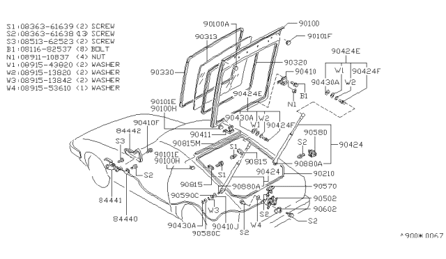 1979 Nissan 280ZX Bumper Rubber Diagram for 0165800102