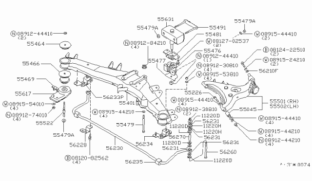 1982 Nissan 280ZX  Nut Diagram for 0891244410