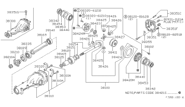 1988 Nissan 300ZX  Washer-Thrust Diagram for 3842440F00