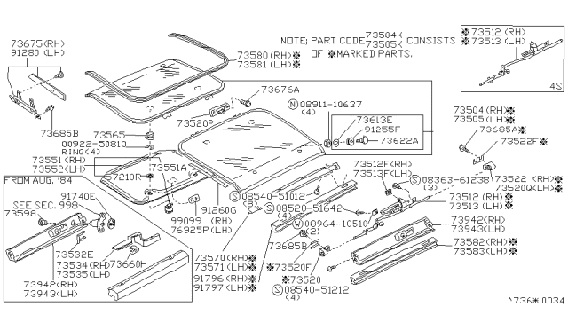1989 Nissan 300ZX Nut Diagram for 0896410510