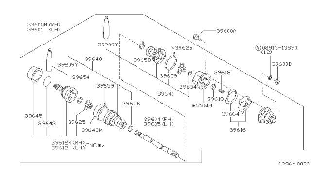 1986 Nissan 300ZX  Nut Diagram for 3960703P00