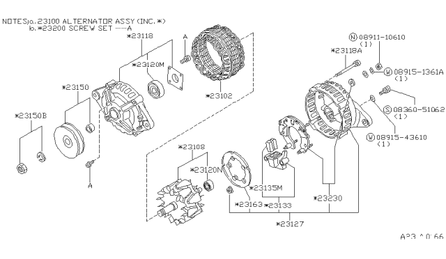 1985 Nissan 300ZX  Holder ASY-BRUS Diagram for 2313304P01