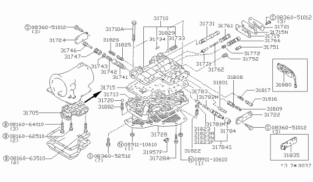 1986 Nissan 300ZX  Pin-Retaining Diagram for 3287314600