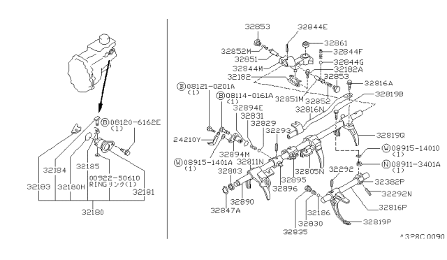 1988 Nissan 300ZX  Spring-Checking Diagram for 3283020100