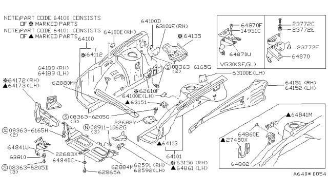 1988 Nissan 300ZX Screw Diagram for 0146600113