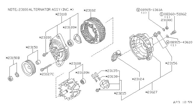 1985 Nissan 300ZX  Cover-Rear Diagram for 2312705P11