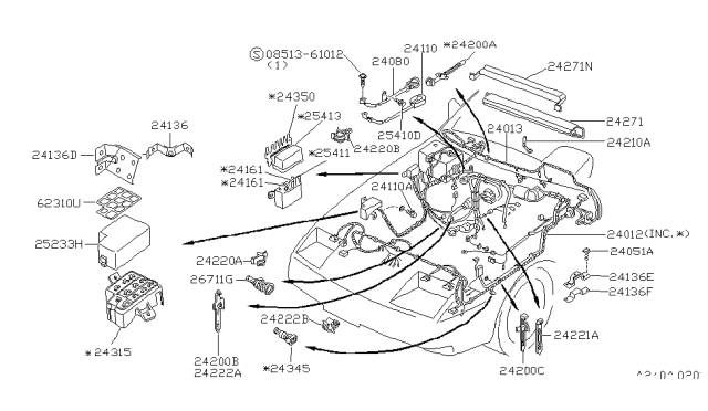 1988 Nissan 300ZX  Cl-Wire Harness Diagram for 2422289920