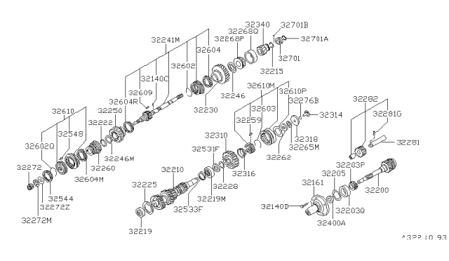 1985 Nissan 300ZX  Ring-Snap Diagram for 3222820100