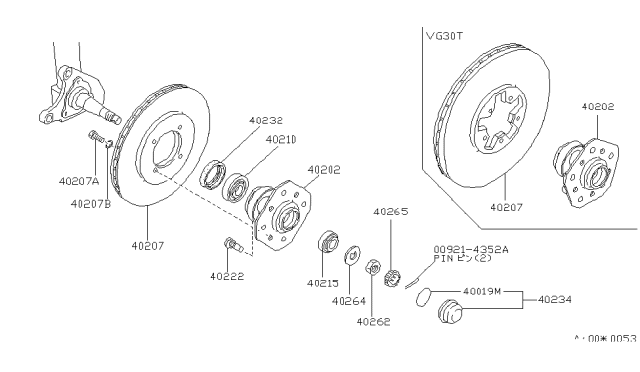 1984 Nissan 300ZX RTR Disc Brake Diagram for 4020603P00