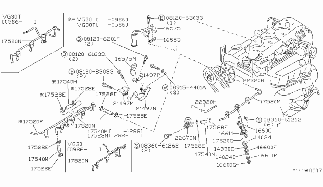 1985 Nissan 300ZX Collar-Intake Manifold Diagram for 16613V5000