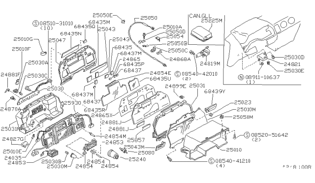 1984 Nissan 300ZX  Screw Diagram for 0852051642