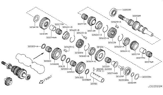 2011 Nissan Altima  Bearing-Input Gear Diagram for 322758H510