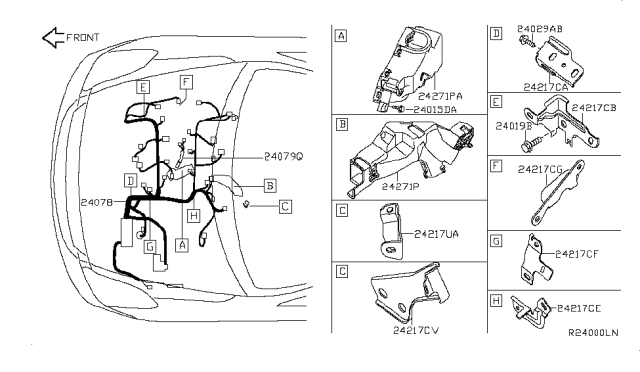 2009 Nissan Altima Harness Assembly-EGI Diagram for 24011JA00A